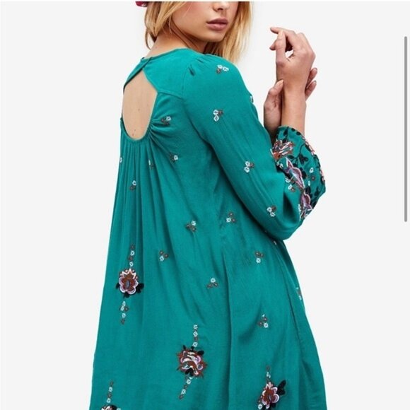 Free People Teal Mini Dress - Picture 10 of 11